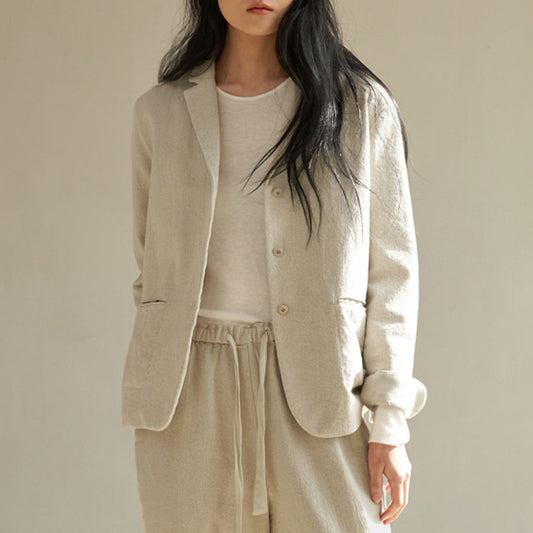 Thickened Women's Cotton And Linen Casual Short Coat