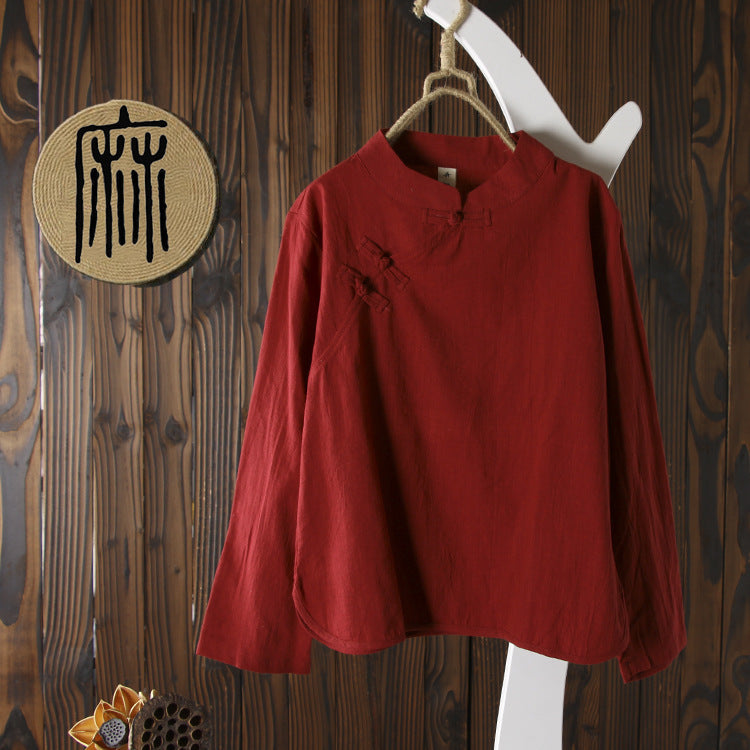 Cotton linen shirt shirt top