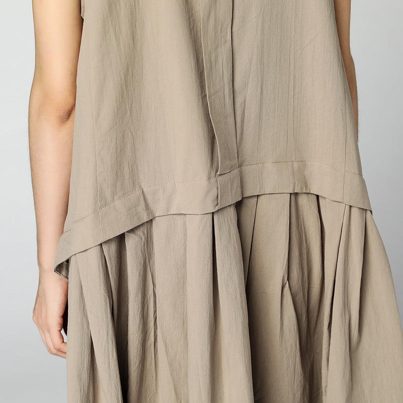 Cotton and linen vest dress